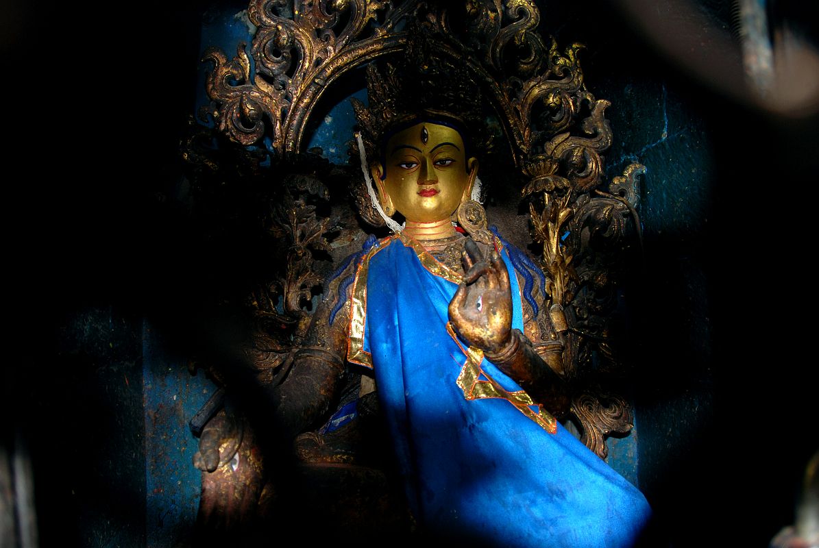 Kathmandu Swayambhunath 45 Statue Of Tara Behind Mesh 